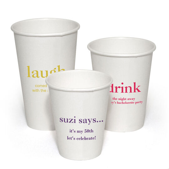 Design Your Own Big Word Paper Coffee Cups
